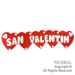 CARTEL SAN VALENTIN CON BRILLO 1MT x 23CM x 1